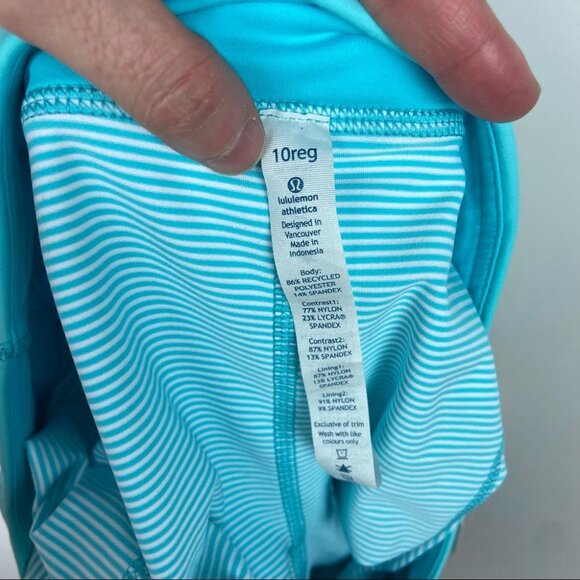 NWT Lululemon Pace Setter Skirt‎ Stripe Dot Printed Angel Blue Tennis Skort 10 - Picture 7 of 15